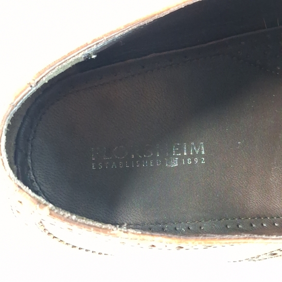 Florsheim 14137-257 Castellano Wingtip Lace Saddle Tan Leather, 10 - Picture 12 of 12